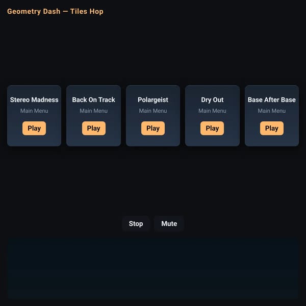 Geometry Dash — Tiles Hop (Music Menu)