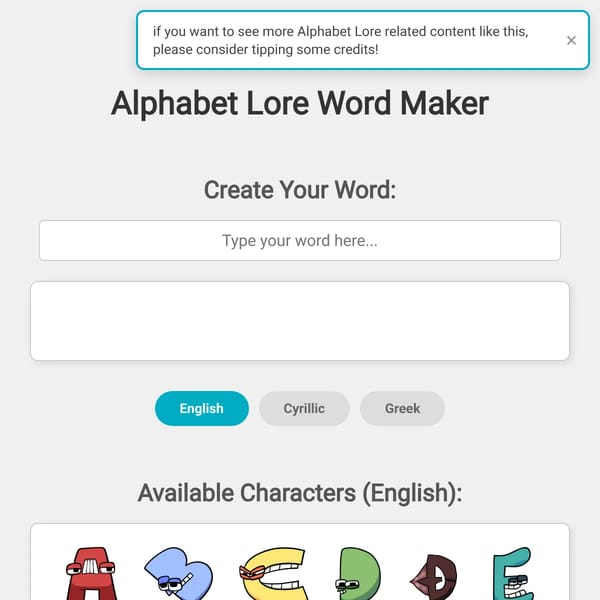 AlphaLore word maker plus (session 0.2.2)