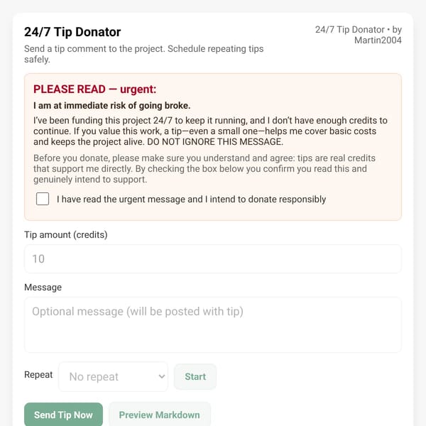 24/7 Tip Donator