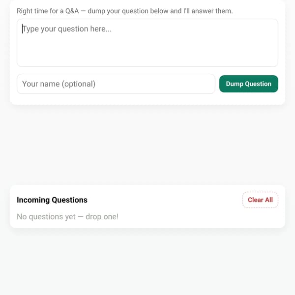 Q&amp;A Dump