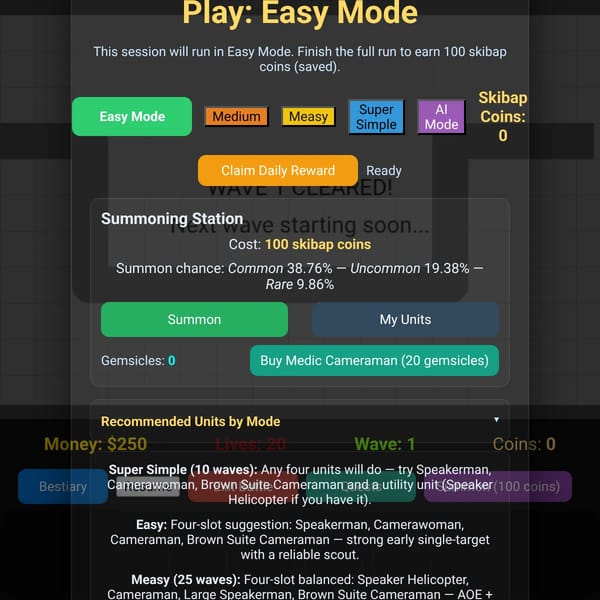 Best tower defense game on WEBSIM (no lie)
