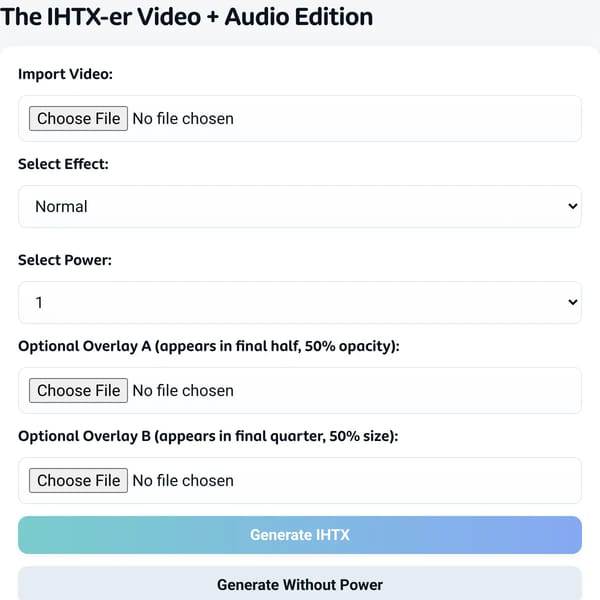 The IHTX-er Video + Audio Edition