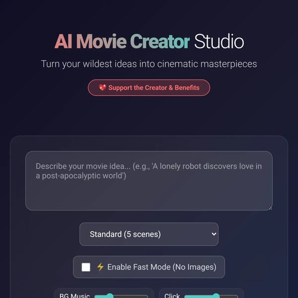 AI Movie Creator Studio