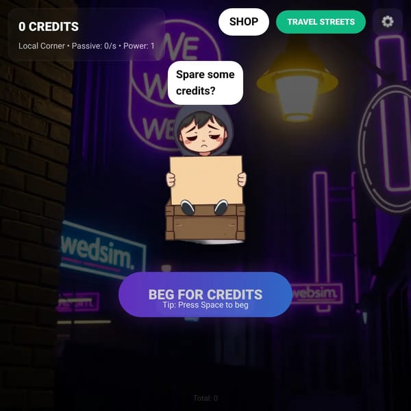 Websim Beggar Simulator