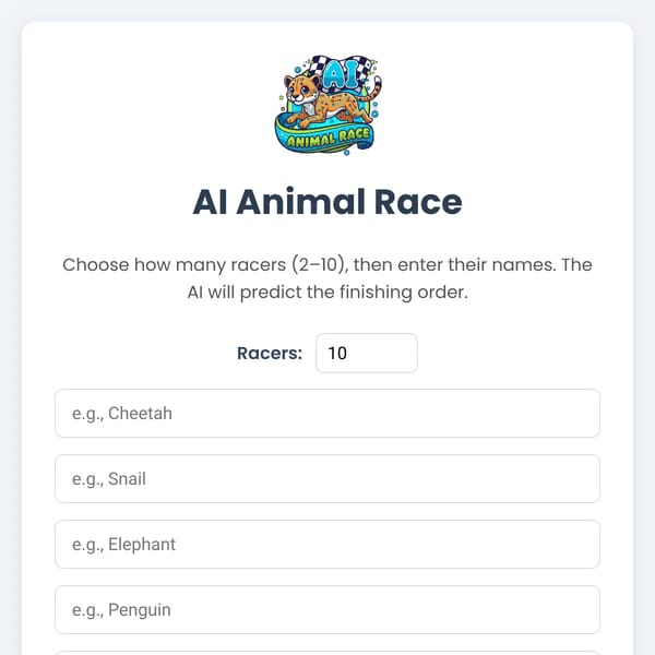 AI Animal Race