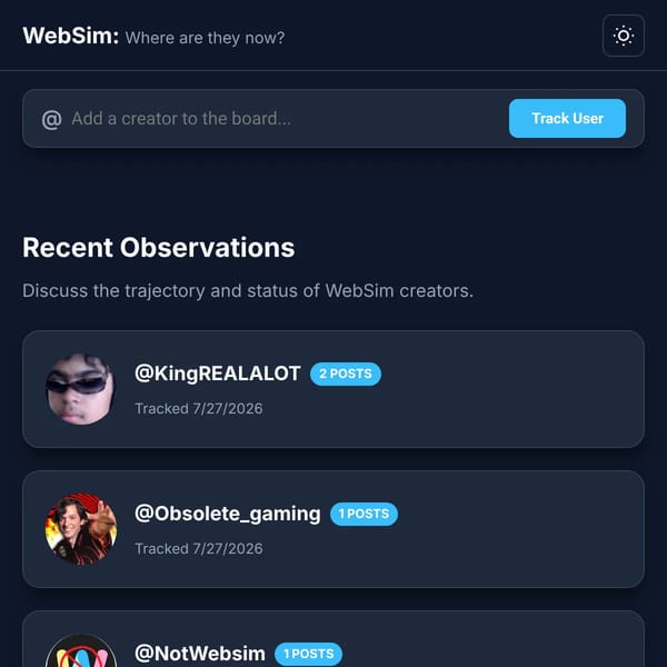 What Happened to Them? • WebSim Discussion
