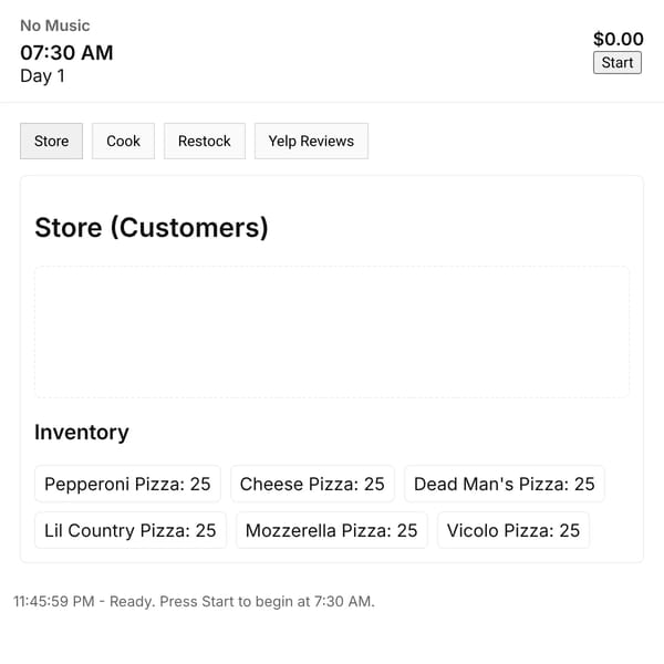 Pizza Shop Simulator