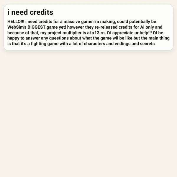 i need credits