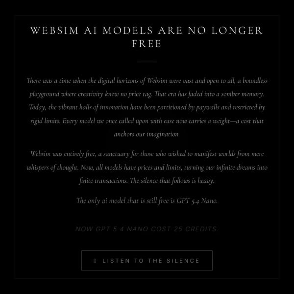 All AI models are no longer free