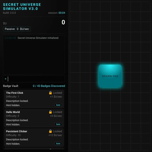 SECRET UNIVERSE SIMULATOR v3.0