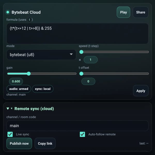 Bytebeat Cloud