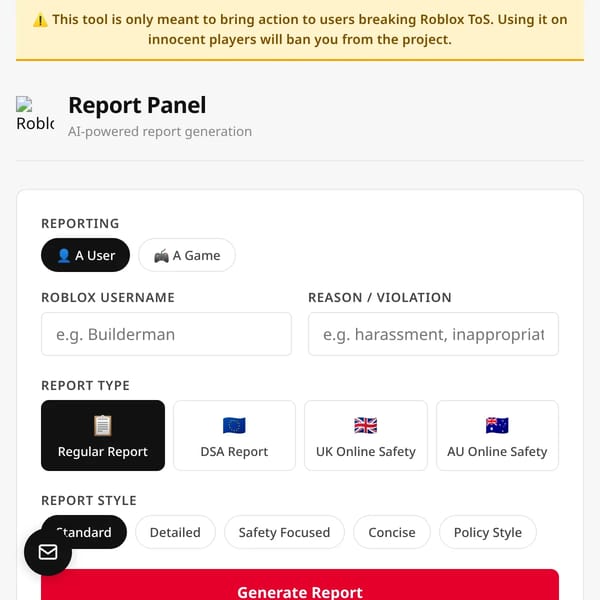 Roblox Report Generator