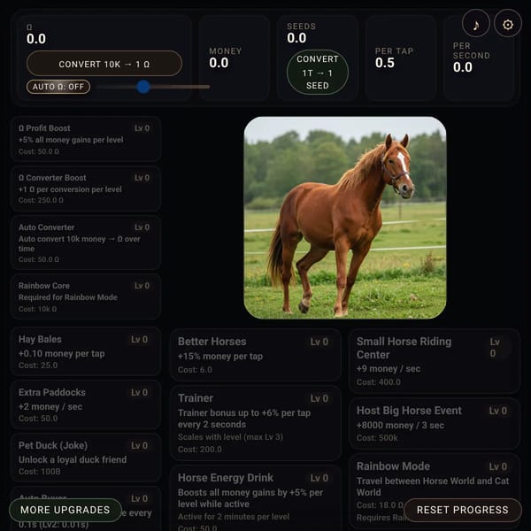 the ultimate horse clicker game