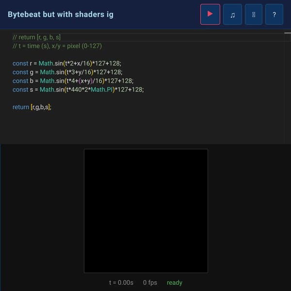 ByteBeat but it uses shaders