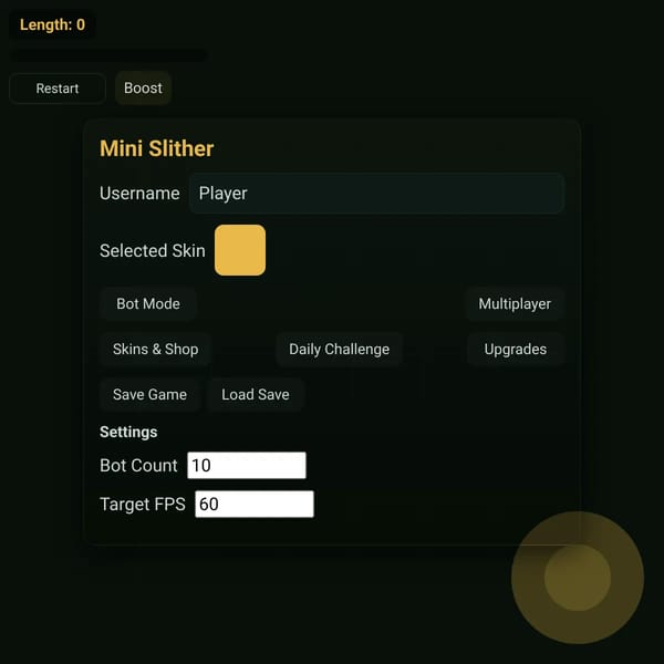 Mini Slither (a slither.io clone)