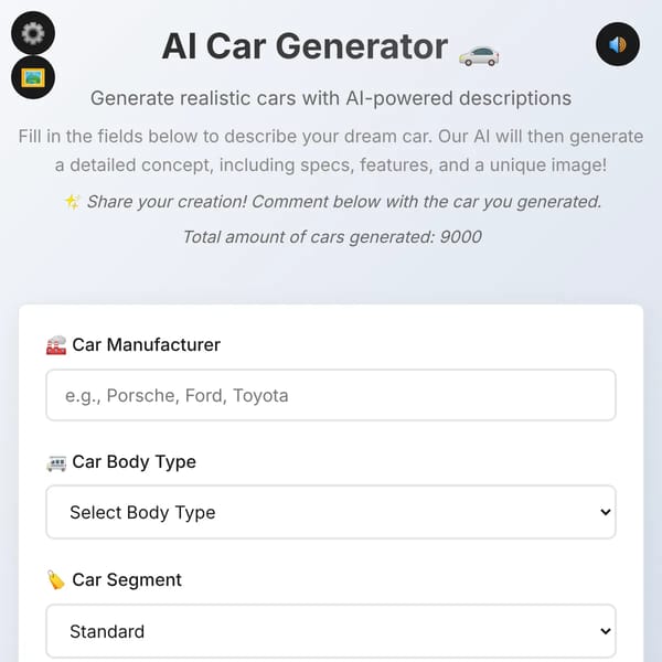 AI Car Generator