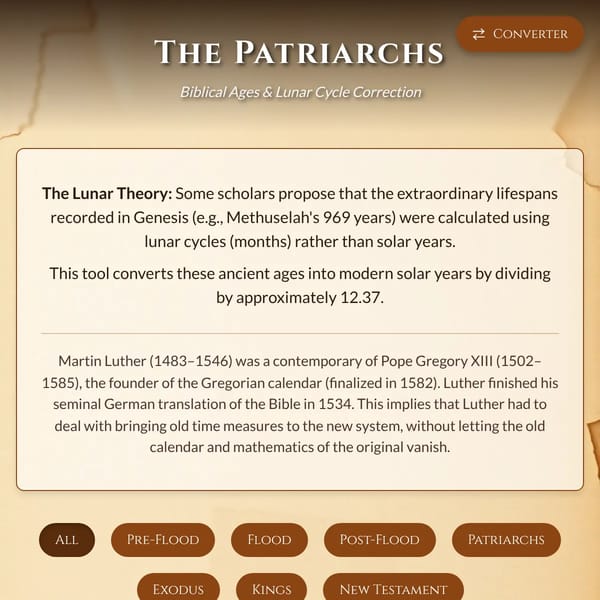 Biblical Ages - Lunar Correction