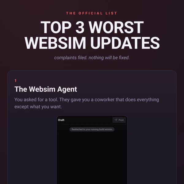 TOP 3 WORST WEBSIM UPDATES
