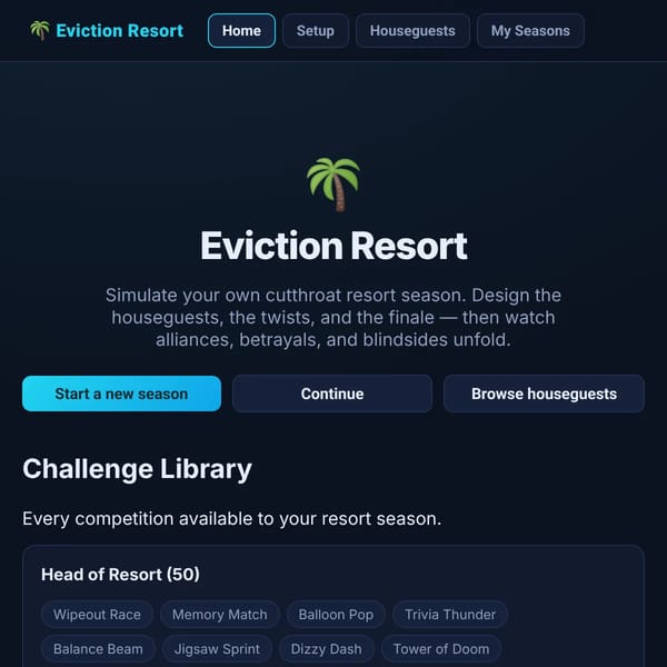Eviction Resort Simulator