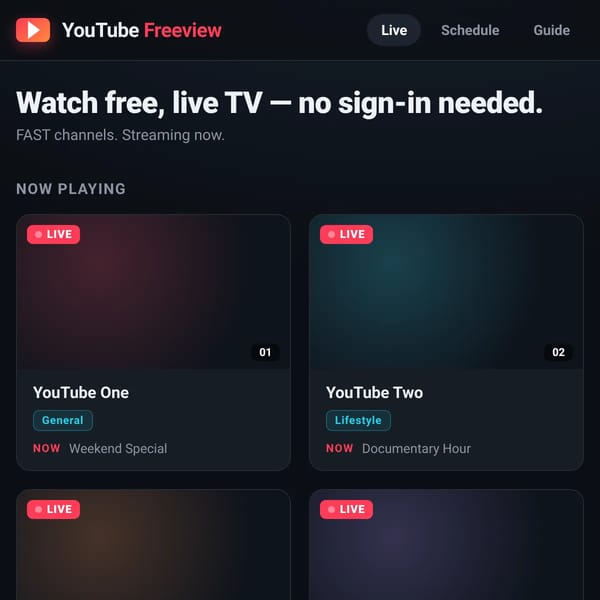 YouTube Freeview