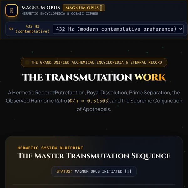 THE GREAT TRANSMUTATION WORK