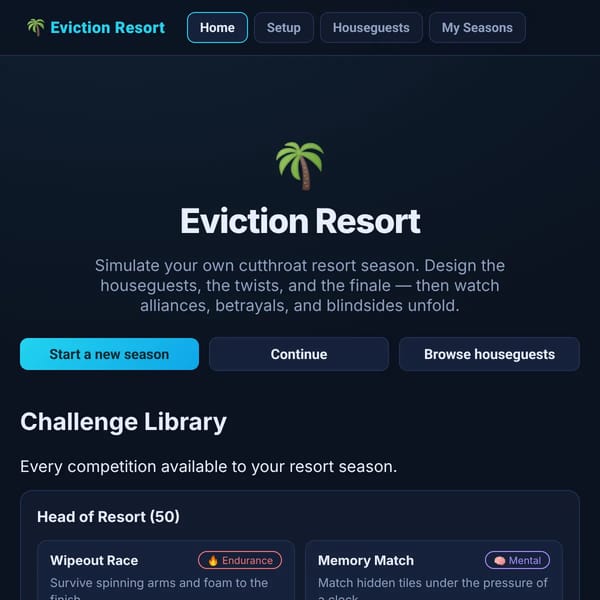 Eviction Resort Simulator