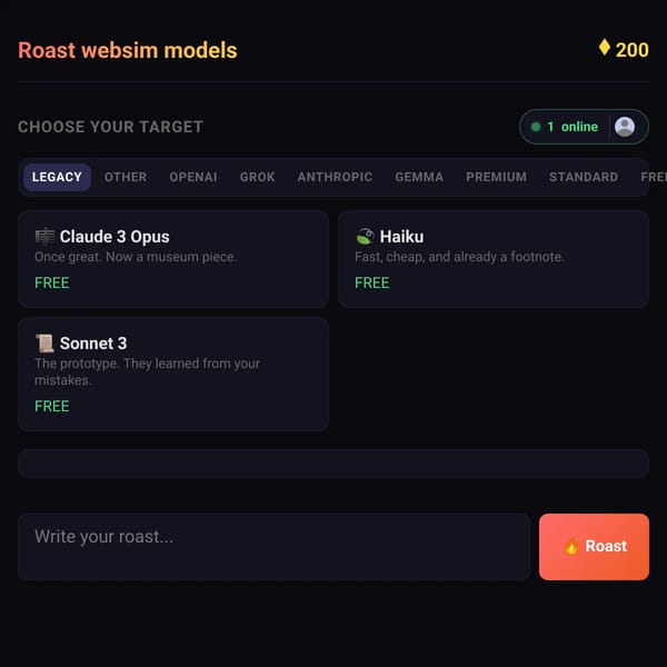 Roast websim models