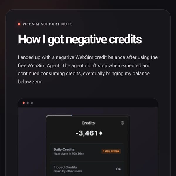 How I got negative credits