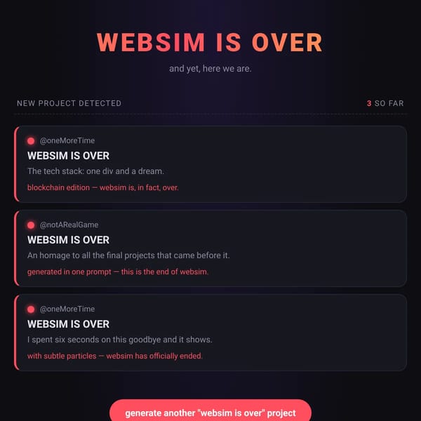 "WeBsIm Is OvEr"