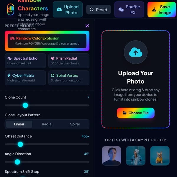 Image to Rainbow Characters