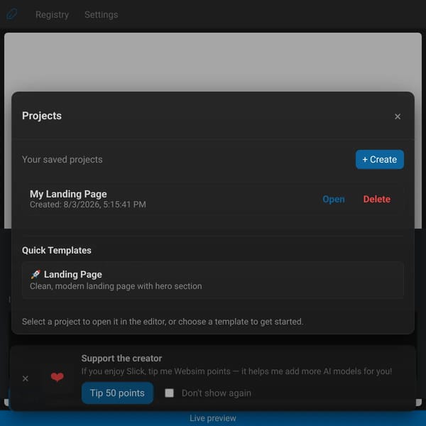 slick. -- Create websites for free!