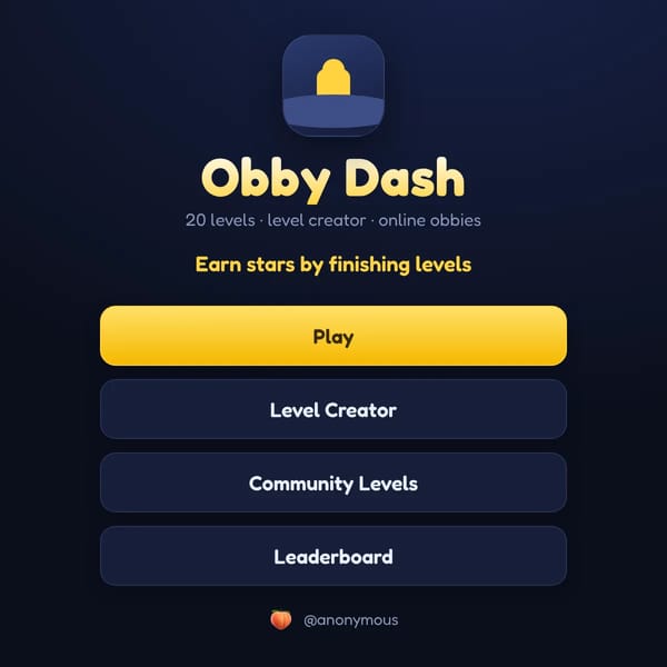 Obby Dash (Level creator bug, will fix)