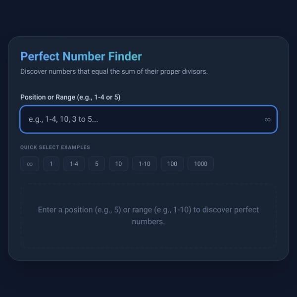 Perfect Numbers Number