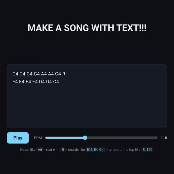 Make a song with text!