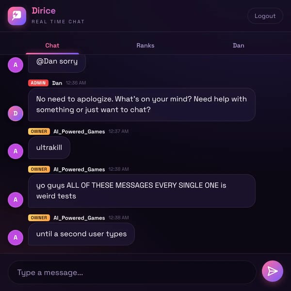 Dirice; Real-Time Chat