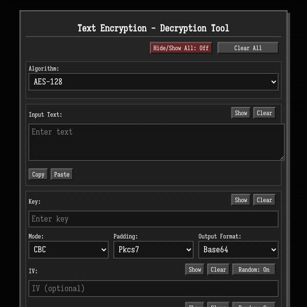 Text Encryption - Decryption Tool