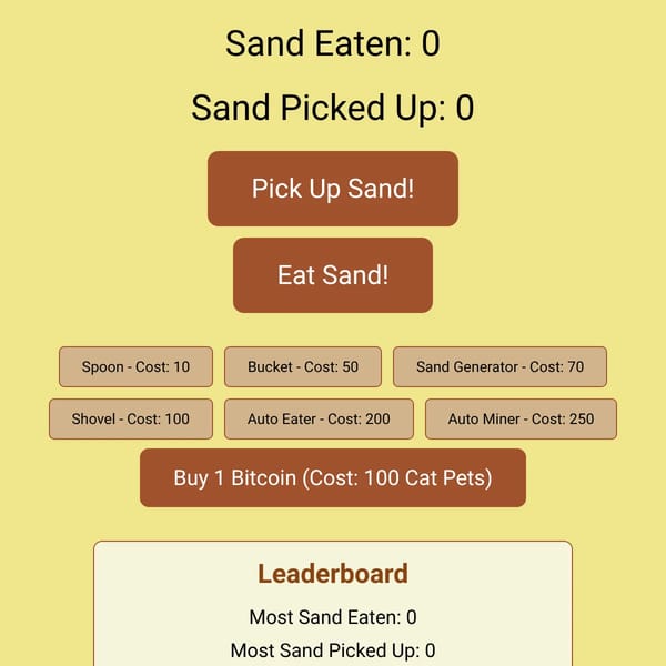 Eat Sand: A Clicker Game