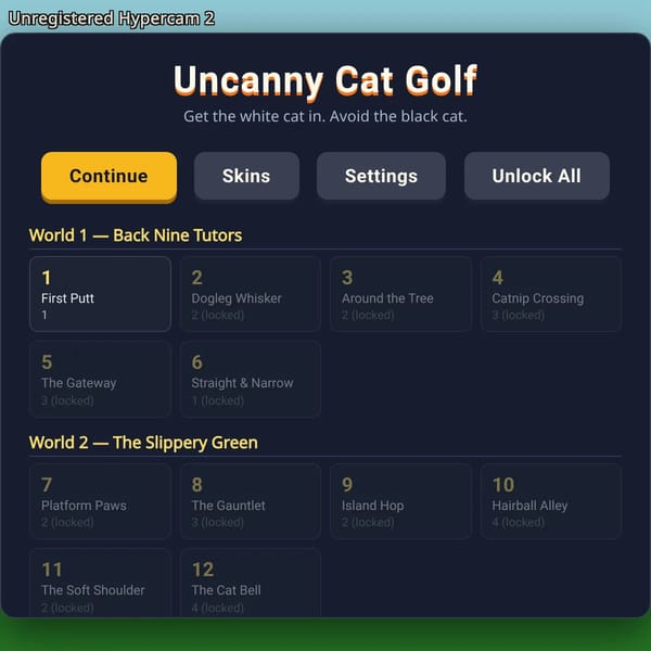 Uncanny Cat Golf
