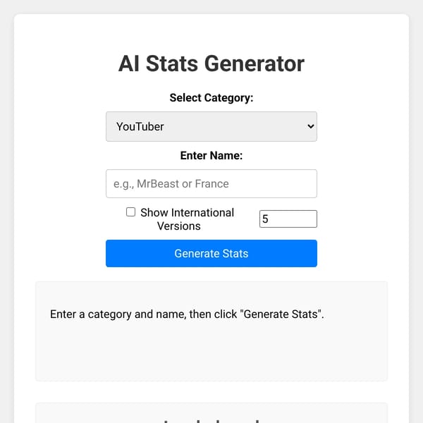 AI Stats Generator
