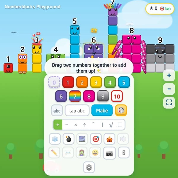 Numberblocks Playground, but it uses the Intel font