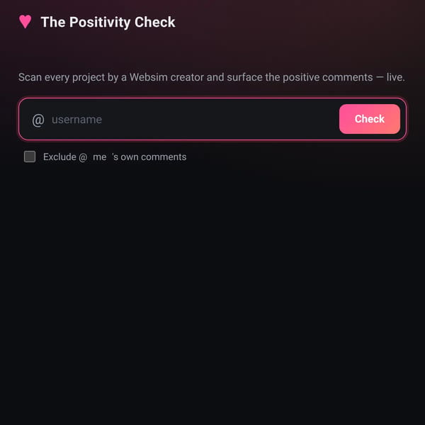 The Positivity Check