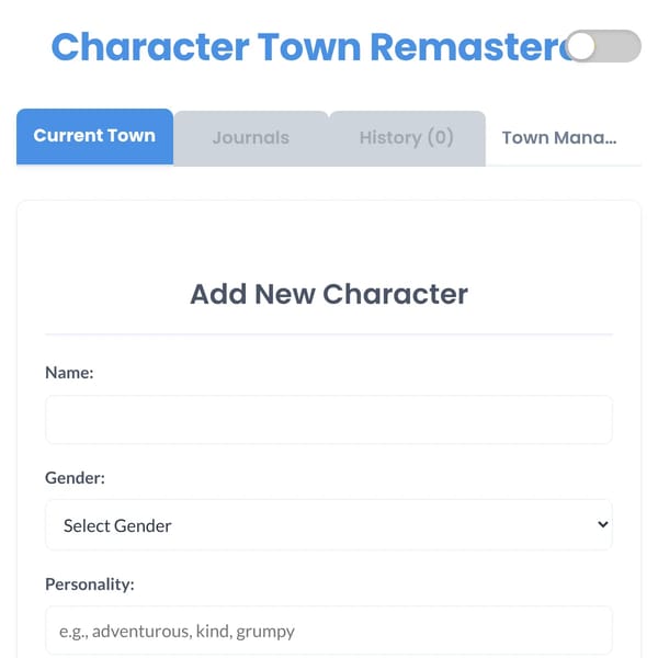 Character Town Remastered!