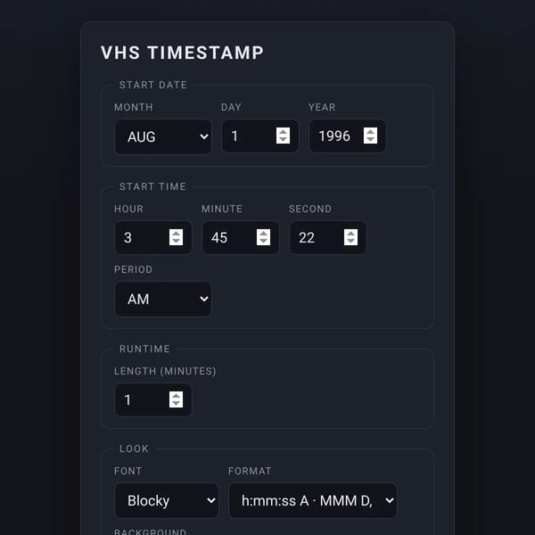 VHS Timestamp