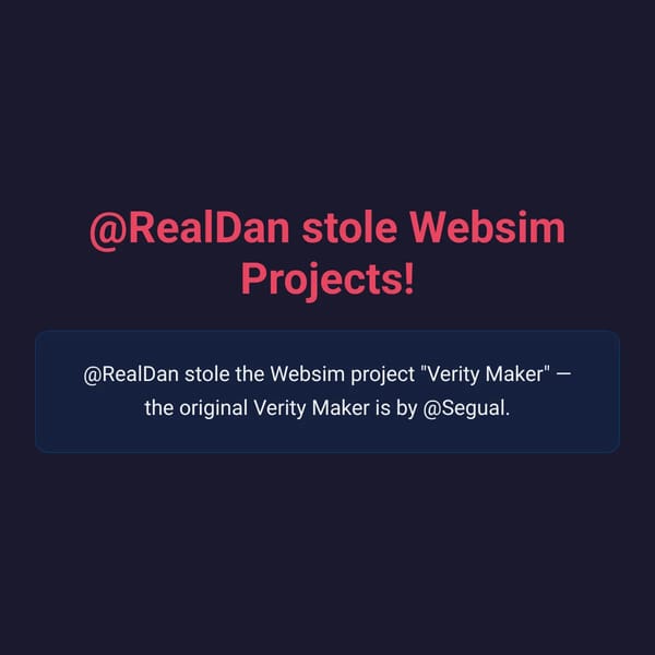 @RealDan STOLE VERITY MAKER