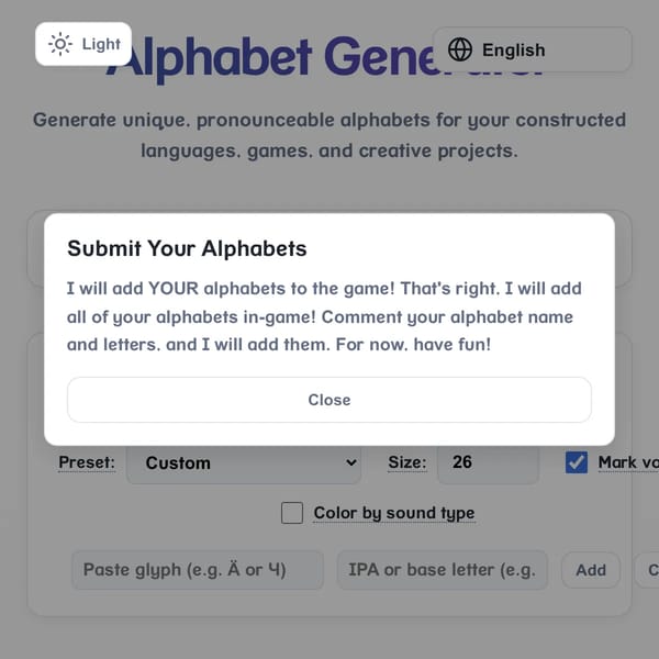 Alphabet Generator