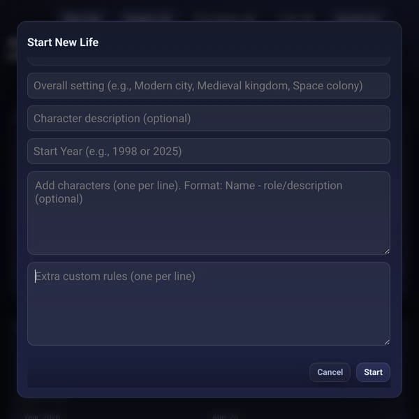 AI LifeSim — An LLM-driven Life Simulator