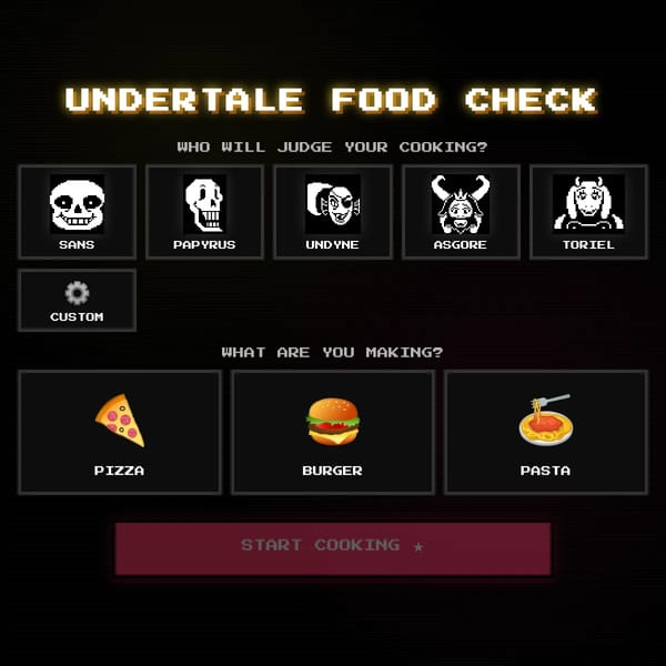 Undertale Food Rater