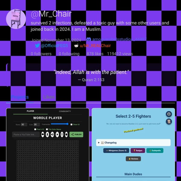 User Profile on Websim