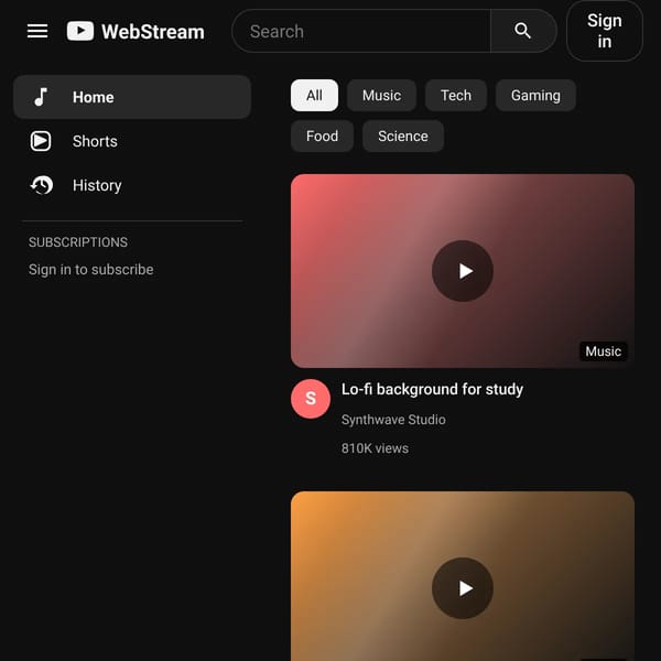 WebStream. beta Original