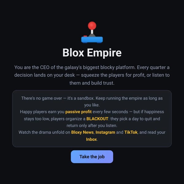 Blox Empire but it’s a sandbox